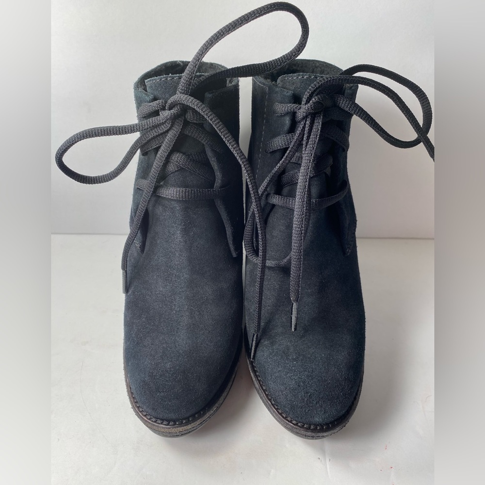 Burberry suede wedge ankle boots black 36.5 - Picture 4 of 10